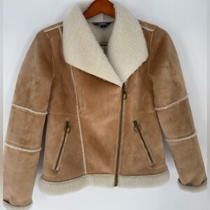 Women's lands end Tan Shearling Jacket